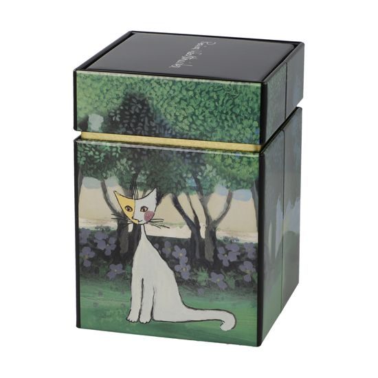 Tea tin R. Wachtmeister - Una passeggiata nel verde, 7,5 / 7,5 / 11 cm, Metal, Cats Goebel