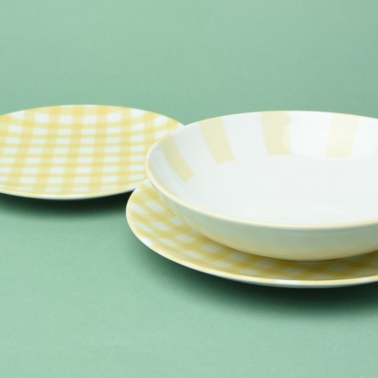 Plate set for 4 pers., yellow, G. Benedikt 1882