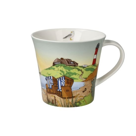 Hrnek 0,35 l Sylt 13 / 10,5 / 9,5 cm, jemný kostní porcelán, Severský domov, Goebel