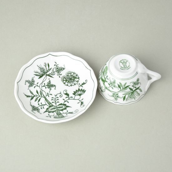 Cup and saucer A + A 0,08 l / 11 cm for mocca (espresso coffee), Original Green Onion pattern