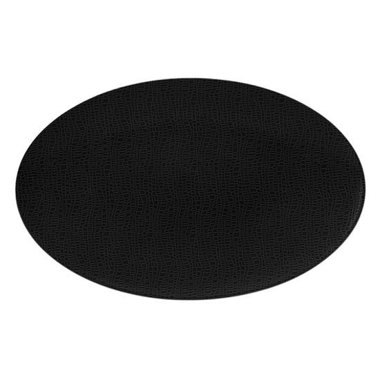 Bowl dish oval flat 40x26 cm, Glamorous Black 25677, Seltmann Porcelain