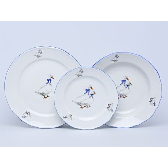 Plate set for 6 pers., 26 cm dining plate, Cesky porcelan a.s., Goose