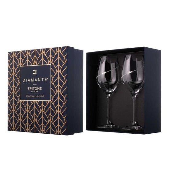 Silueta - Set 2 sklenic na bílé víno 360 ml, krystaly Swarovski, DIAMANTE
