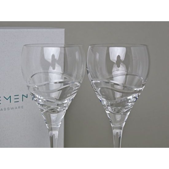 Wave - Set of 2 Wine Glasses 300 ml, Glassworks Jihlava Bohemia 1845, ELEMENT