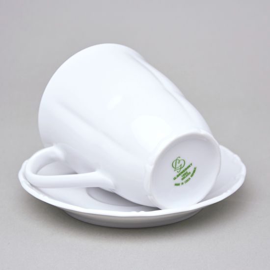 Verona white: Mug tall 320 ml + saucer 15 cm, G. Benedikt 1882, bottom sign