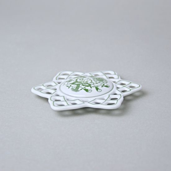 Vanoční ozdoba - vločka / hvězda 10,4 cm, zelený cibulák, Český porcelán a.s.