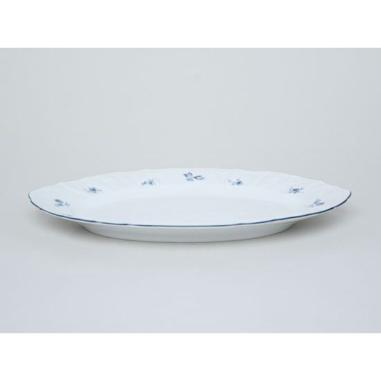 Bowl oval 34 cm, Thun 1794 Carlsbad porcelain, BERNADOTTE blue flower