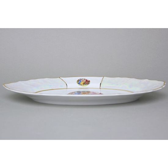 The Three Graces: Dish flat oval 34 cm, Thun 1794 Carlsbad porcelain, BERNADOTTE