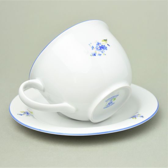 Olga: Cup 400 ml breakfast and saucer 19 cm, Forget-me-not, Český porcelán a.s.