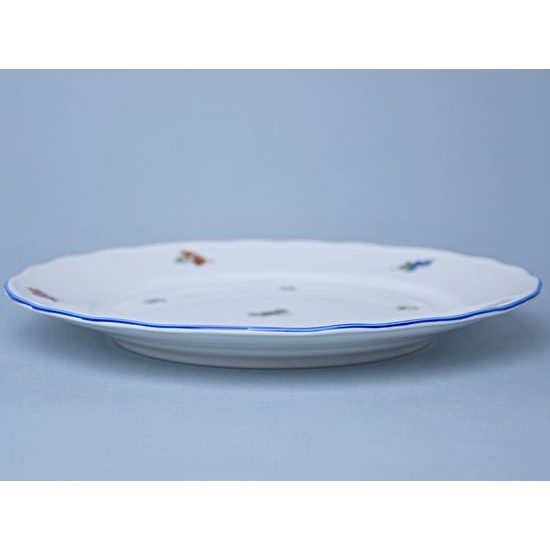 Talíř mělký 26 cm, Házenka modrá linka, Český porcelán a.s.