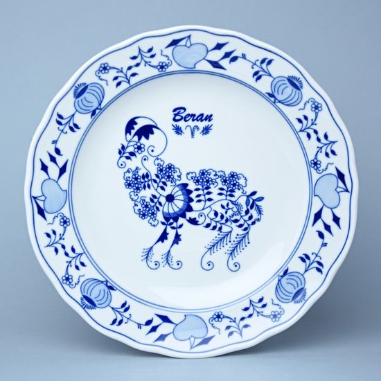 Talíř mělký 24 cm, Beran, (i na zeď), Cibulák, originální z Dubí