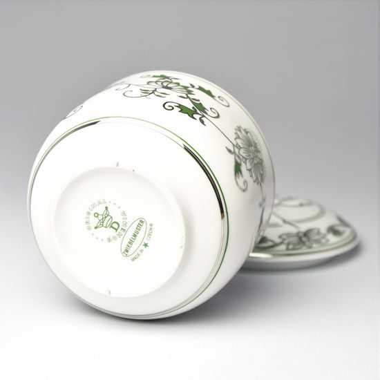 Sugar bowl 0,20 l, Original Green Onion pattern + platinum