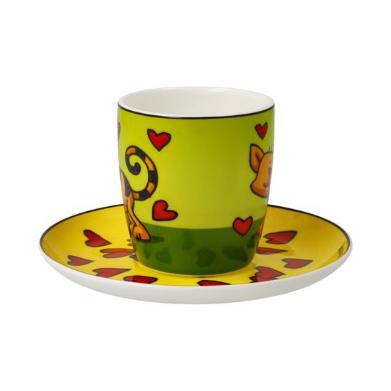 Espresso šálek a podšálek Love Cat 100 ml, jemný kostní porcelán, Ed Heck, Goebel