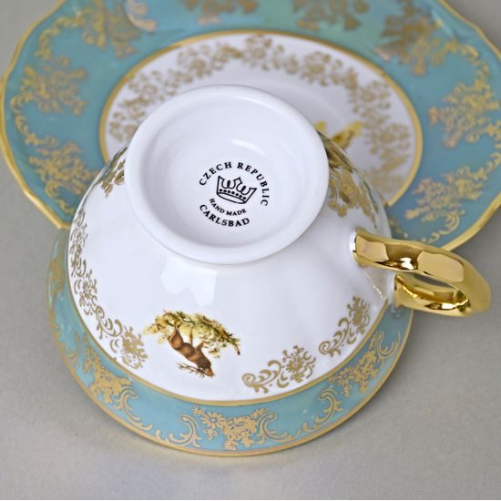 Tea cup 200 ml + saucer, Hunting - Green, Carlsbad