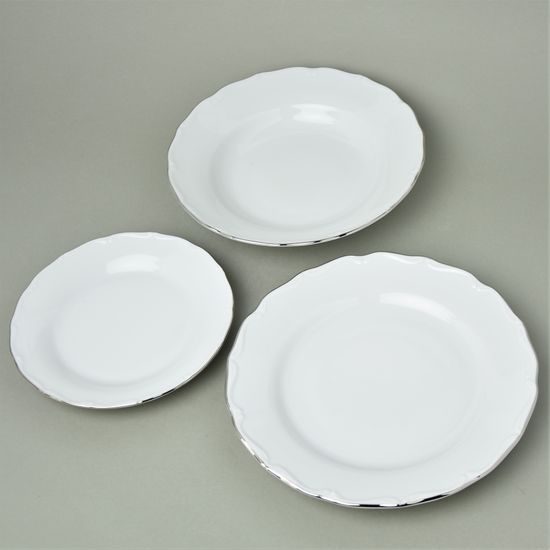 Plate set for 6 persons, HC002 platinum line, Elizabeth