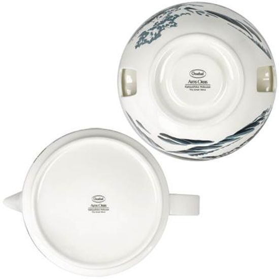 Teapot with warmer Hokusai - The great wave, 1,2 l , Fine Bone China, K. Hokusai, Goebel
