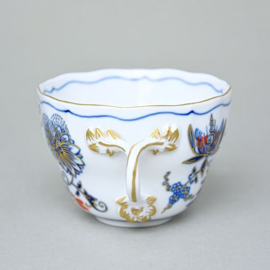 Šálek vysoký B 210 ml na kafe, rubínová červeň + zlato + cibulák, Český porcelán a.s.