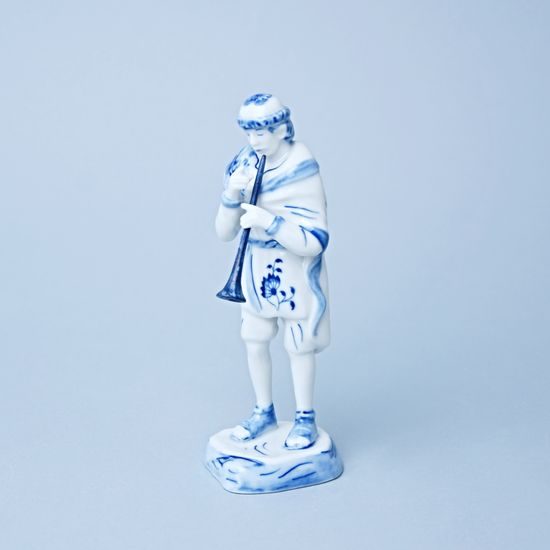 Shepherd with a whistle, 18 x 7 x 7 cm, Original Blue Onion Pattern