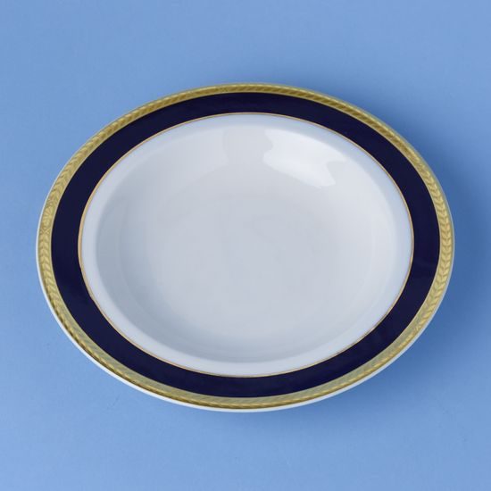 Plate deep 22 cm, Sabina, cobalt blue + gold, Leander 1907