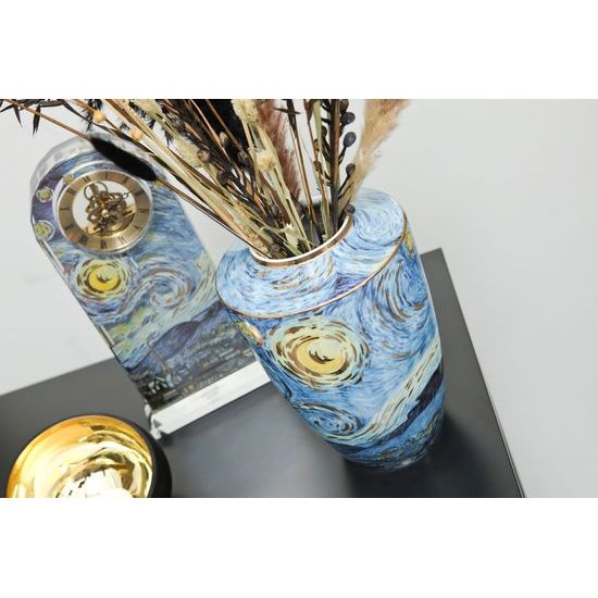 Stolní hodiny Hvězdná noc, 15 / 6 / 32 cm, sklo, V. van Gogh, Goebel