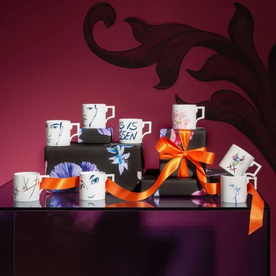 Šálek 50 ml espresso + podšálek - Obří květ ibišku, Míšeňský porcelán