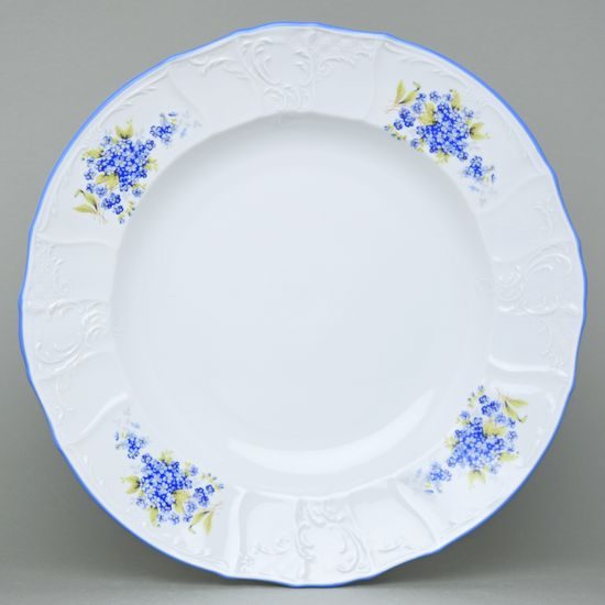 Bowl deep round 32 cm, Thun 1794 Carlsbad porcelain, BERNADOTTE Forget-me-not-flower