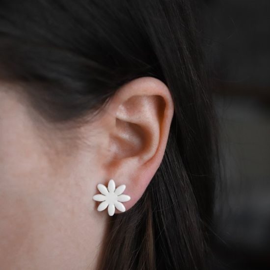 Earings: Daisy 1,7 cm, Porcelain Jewels Studio Mallys