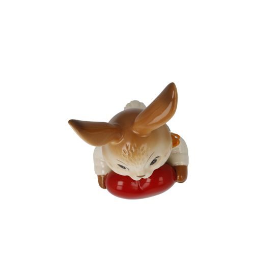 Figurka zajíčka se srdcem 5,5 / 5 / 12 cm, kamenina, Goebel