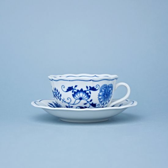 Cup + saucer tea Prague Charles Bridge 200 ml / 15,5 cm tea, 1 pcs., Original Blue Onion pattern