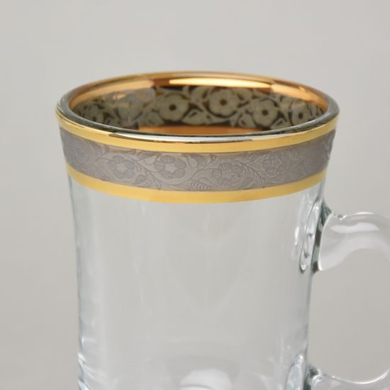 Cup Venezia glass 160 ml footed, gold-platinum, Balvínglass
