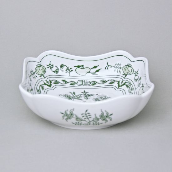Bowl salad square 15 cm, Green Onion Pattern, Cesky porcelan a.s.
