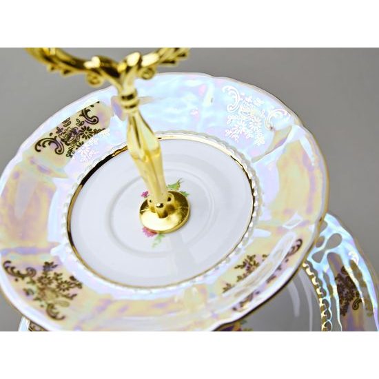 656: Compartment Dish 3-pcs. 34 cm, Sonáta, flowers, Leander Loučky