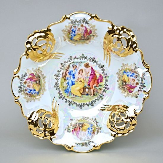 Bowl Perforated 32,5 cm, Three Graces + Gold, QUEENs CROWN