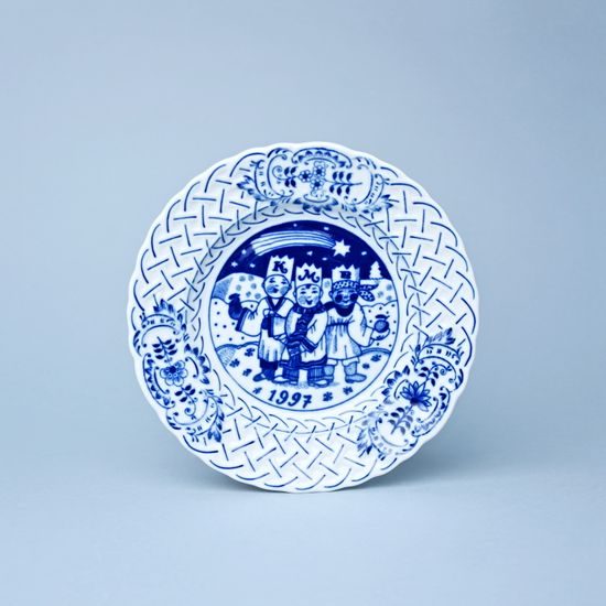 Annual plate 1997 18 cm, relief, Original Blue Onion Pattern
