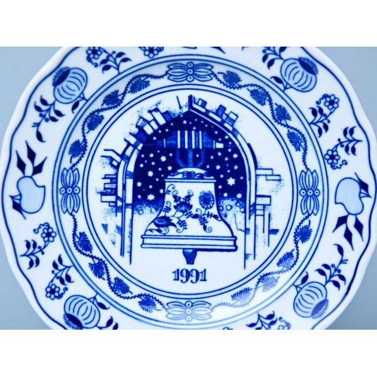 Annual plate 1991 19 cm, Original Blue Onion Pattern