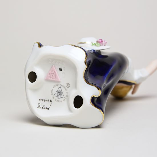 Dáma s kloboukem, 9 x 8 x 20 cm, Isis, Porcelánové figurky Duchcov