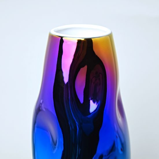 Váza Titan Colours 34 cm, Modrá, porcelán Goldfinger