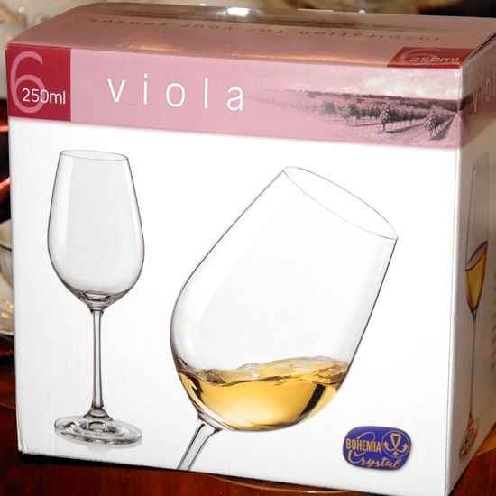 Viola 250 ml, sklenička na bílé víno, 6 ks., Bohemia Crystal