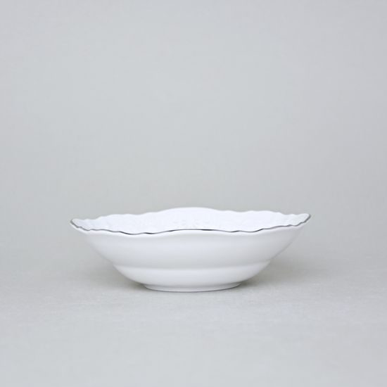 Bowl 16 cm, Thun 1794 Carlsbad porcelain, BERNADOTTE frost, Platinum line