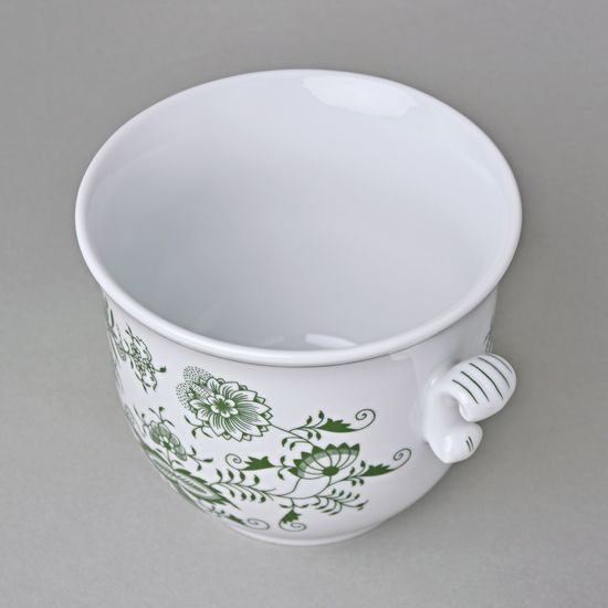 Květináč s uchy bez nožky pr. 16; v. 13,5 cm, zelený cibulák, Český porcelán a.s.