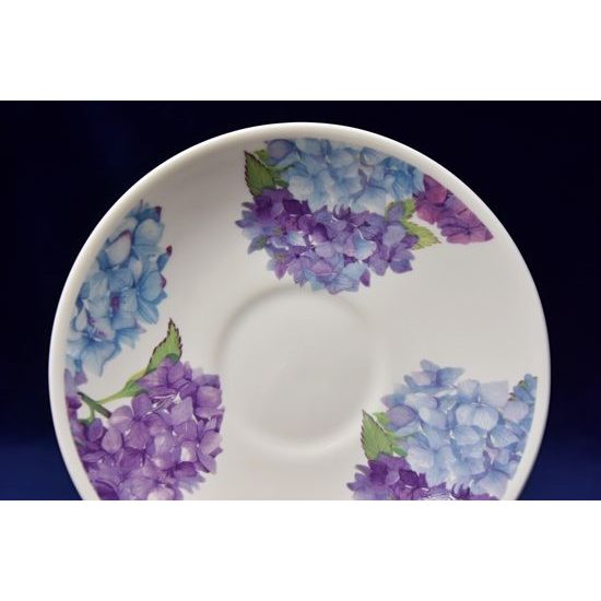 Hydrangea: Cup 420 ml and saucer breakfast, Roy Kirkham, Fine Bone China