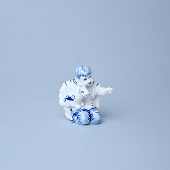 Boy with sheep 7,2 cm, Original Blue Onion Pattern