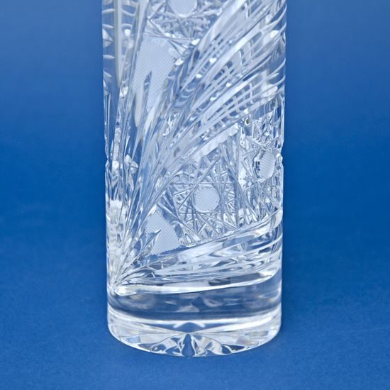 Crystal Hand Cut Vase - Cylinder, Comet, 255 mm, GLASSPO / Crystal Bohemia