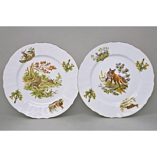 Plate - dinner 25 cm / random choice, Thun 1794 Carlsbad porcelain, BERNADOTTE hunting