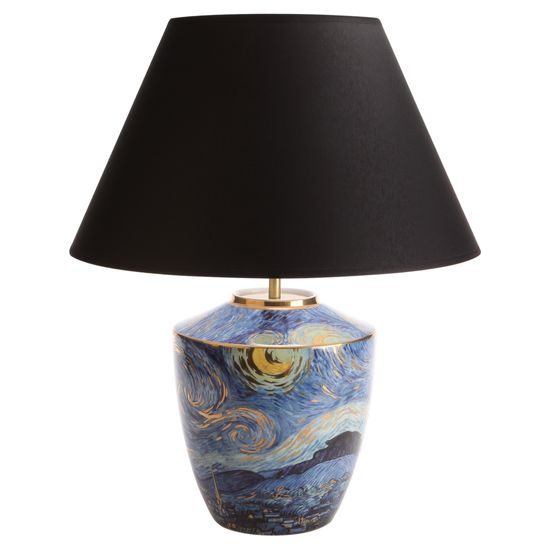 Table lampe V. van Gogh - Starry Night (black), 40 / 40 / 47,5 cm, Porcelain, V. van Gogh, Goebel