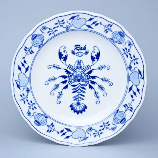 Talíř mělký 24 cm, Rak, (i na zeď), Cibulák, originální z Dubí