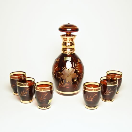 Egermann: Crystal Wine Set Amber, 7 pcs.