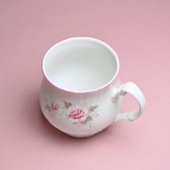 Pink line: Mug Jonas 310 ml, Thun 1794 Carlsbad porcelain, BERNADOTTE roses