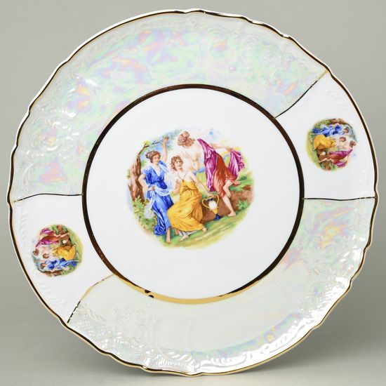 The Three Graces: Cake plate 32 cm, Thun 1794 Carlsbad porcelain, BERNADOTTE