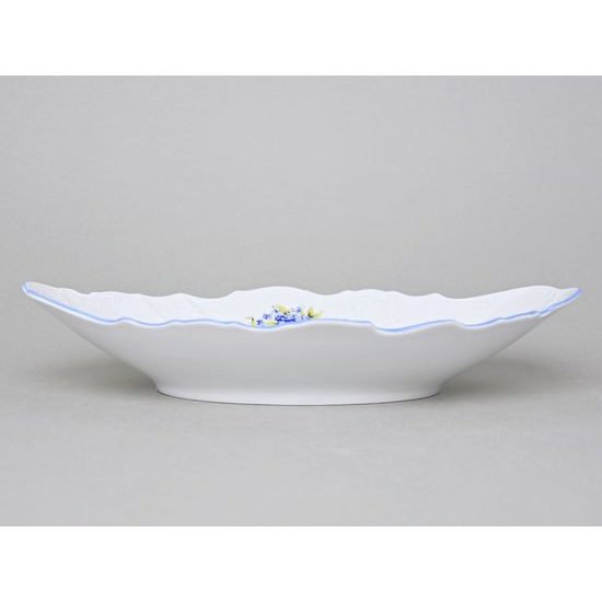 Bread basket 34 cm, Thun 1794 Carlsbad porcelain, BERNADOTTE Forget-me-not-flower